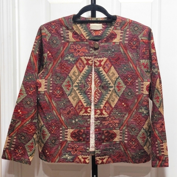 Coldwater Creek Jackets & Blazers - Coldwater Creek Vintage 90s Native American Southwestern Design Crop Jacket